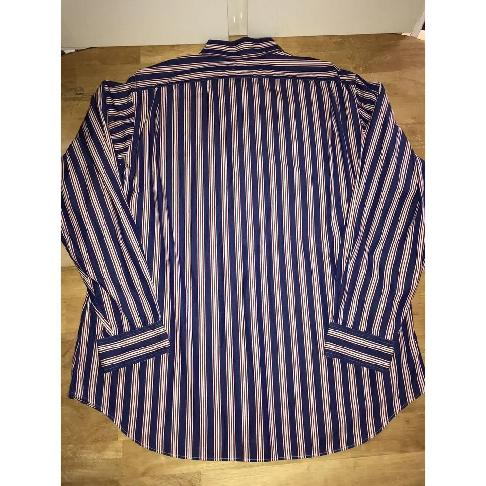 Polo Ralph‎ Lauren Long Sleeve Mens 18 XXL 2XL Red White Blue Regent ButtonUp - Picture 7 of 8